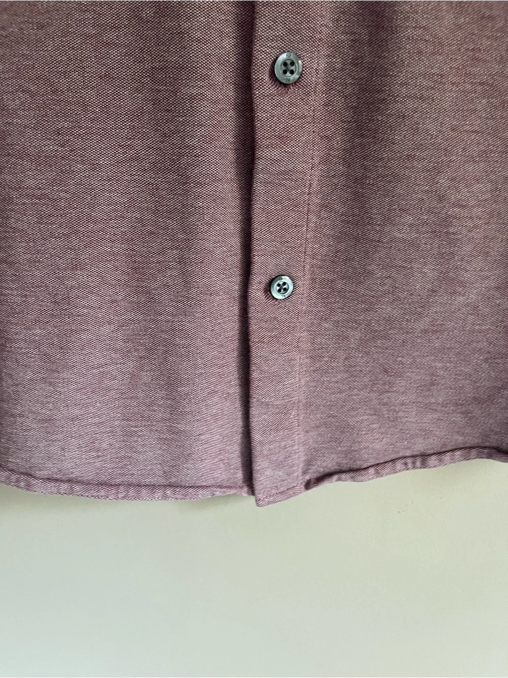 Banana Republic Luxury Touch knit button down shirt heathered burgandy sz medium